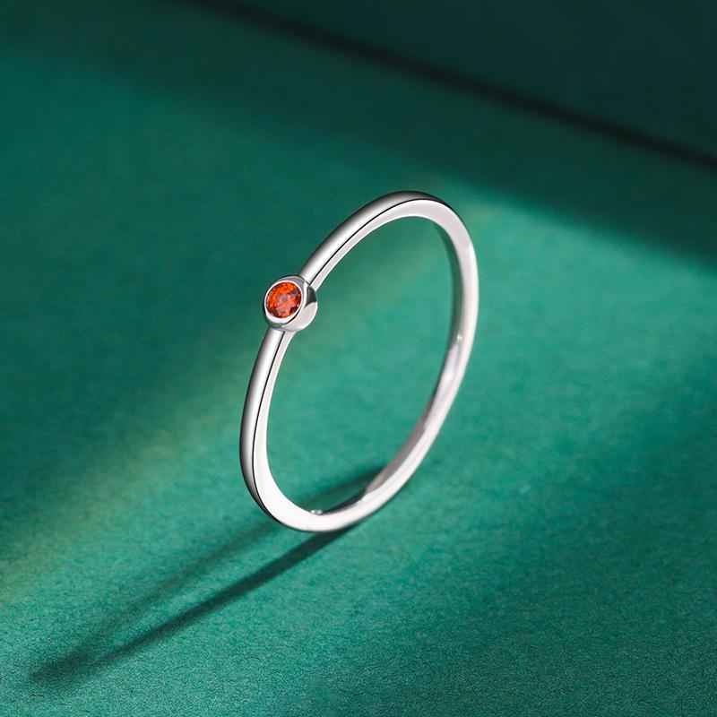 12 Constellations S925 Sterling Silver Zircon Ring for Women - Diamond-Set Japanese Light Luxury