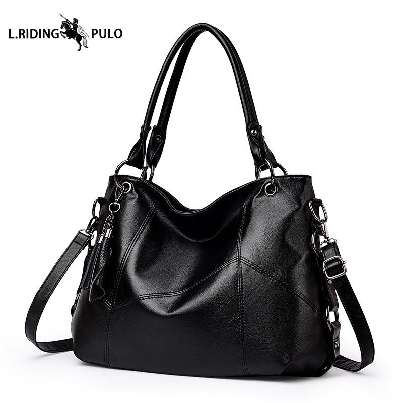 New Women's Crossbody Bag, Large Capacity, Soft Leather, Mom Bag, European and American Style, Shoulder Bag, Tassel Tote Bag