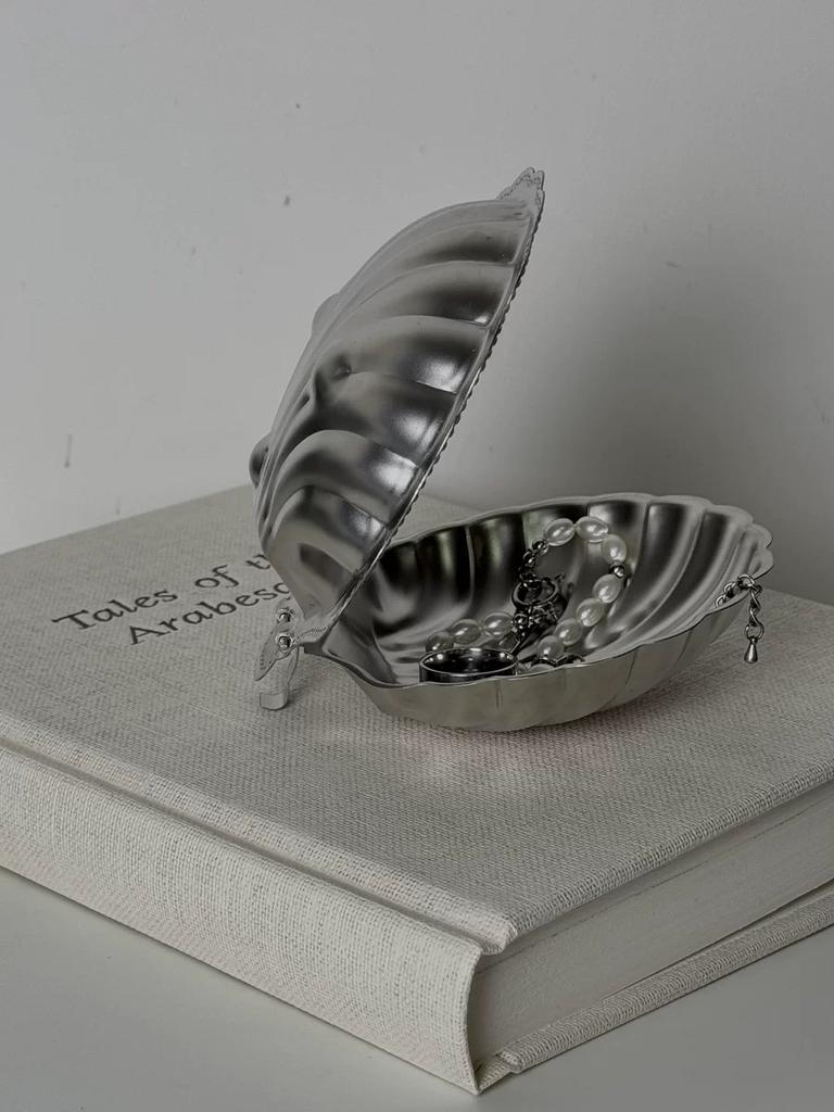 Luxurious French Retro 304 Stainless Steel Shell Butter Box Jewelry Storage Box Antique Food Box