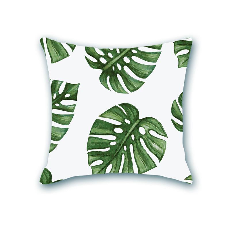 New Plant Print Decorative Imitation Super Soft Pillow Case Nordic Floral Sofa Office Bedside Cushion Cover