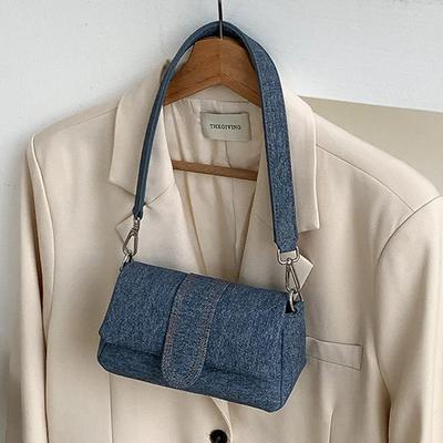 Casual Denim Shoulder Bag for Women Fashion Small Canvas Bags High Quality Armpit Bags for Women Phone Case Fin Bags