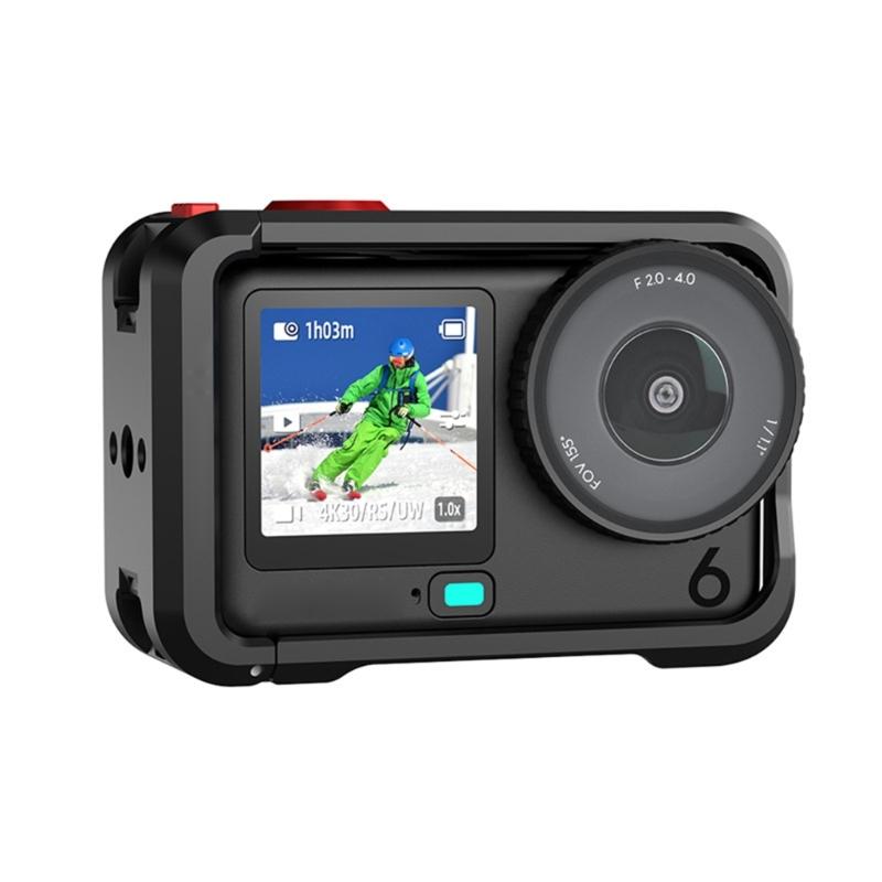 Premium Aluminum Alloy Protective Cage for ACTION6 Cameras Frame 1/4 Hole Precise Cutout Ensuring Full Functionality