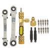 AC Valve Core Remover Multifunctional Air Conditioning Valve Core Remover Tool Kit with Wrench And Adapter