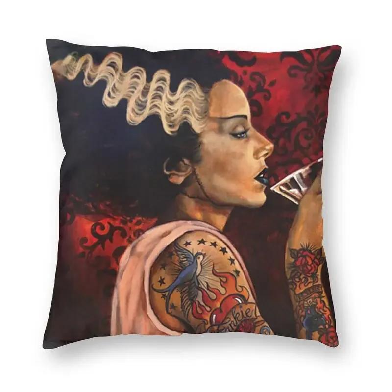 

Чехол на подушку Невеста Франкенштейна 3D-принт Фрэнки Монстр Фильм ужасов Наволочка для дивана Декорация 12x12Inch