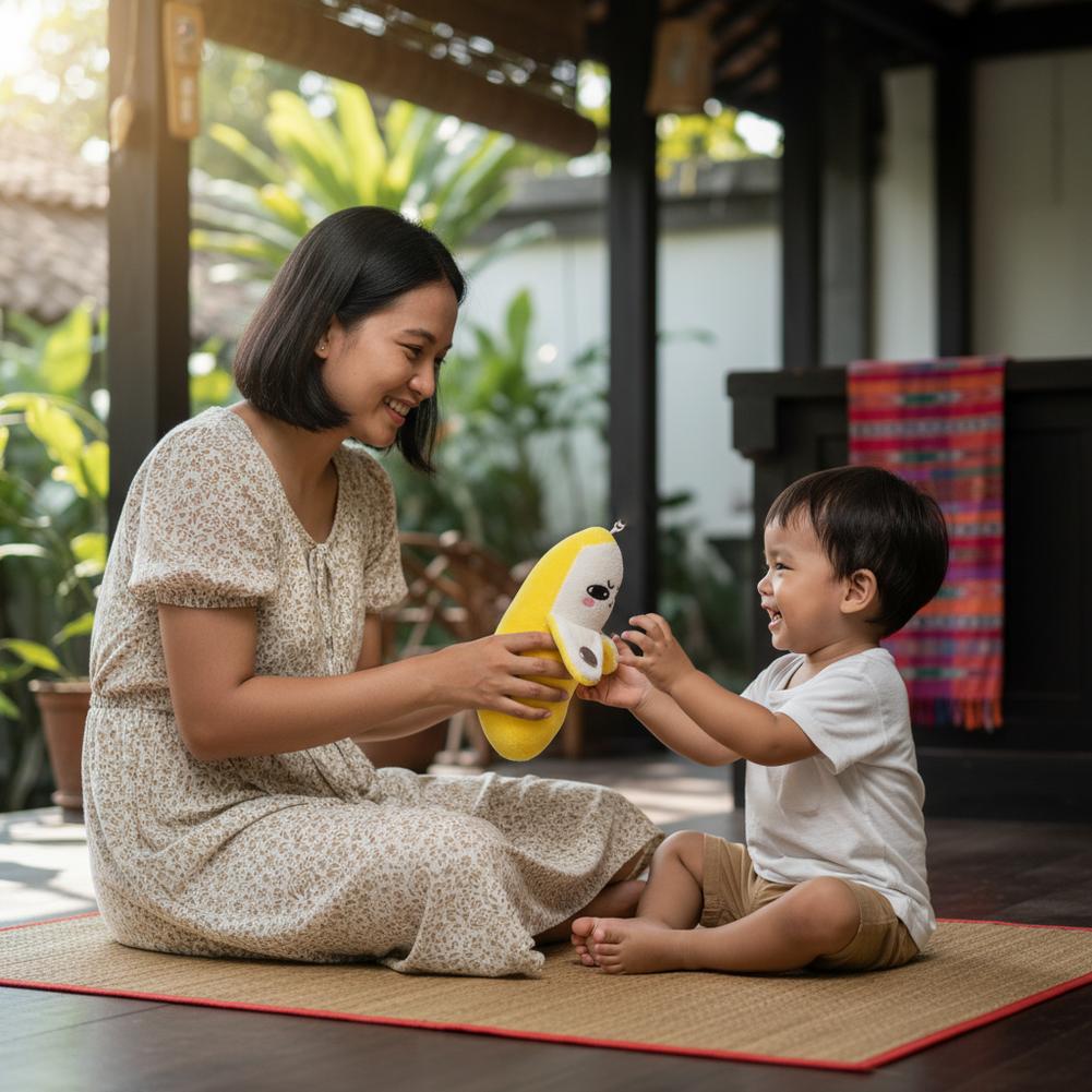 Banana Plush Toy Pendant  Keychain Rhythm Piano Interactive Toy Creative Touch Doll Dual-Player Activity Friend/Party Toys