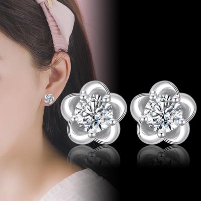Camellia Dámské módní náušnice s květem švestky Kvetoucí švestkové náušnice