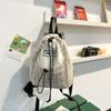 Woolen Plaid Drawstring Shoulder Bag Trendy Student Schoolbag Simple Personalized Backpack