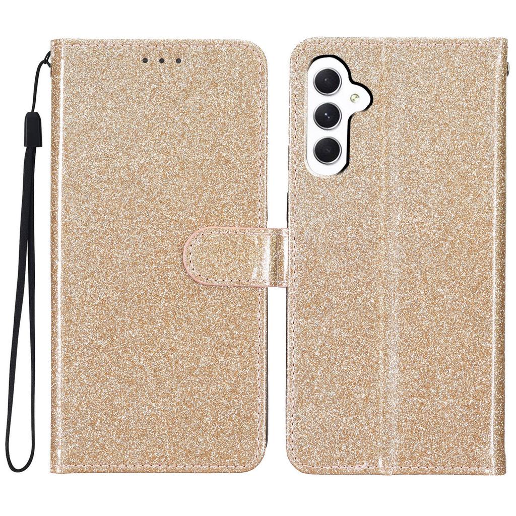 For Samsung Galaxy A16 5G/A16 4G Wallet Case Glitter Anti-Scratch Leather Phone Cover Stand