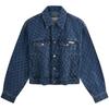 SS25 Letter Print Vintage Baumwoll-Denimjacke Damenjacke Denim-Blau 47B010G