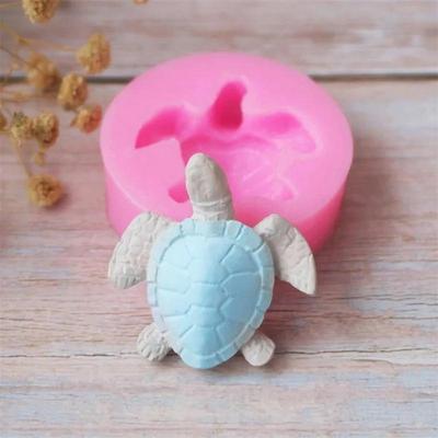 Silicone Fondant Mold Cute Lovely Sea Turtle Shape Ocean Theme Fondant Cake Decoration Gum Paste Chocolate Mold Small Size