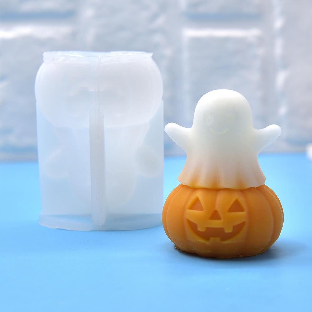 Silicone Mold for DIY Pumpkin Ghost Aromatherapy Halloween Candle/Plaster Decorations