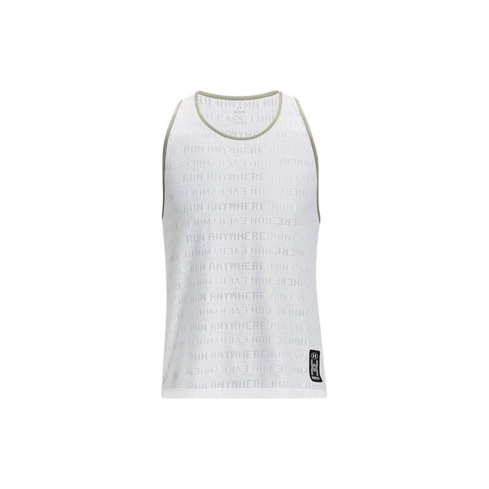 

Under Armour Run Everywhere Solid Running Sports Comfortable Tank Top Men Tops White 1379292-100 L