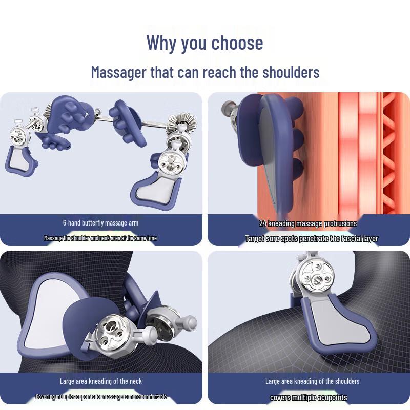 Deess 3D Kneading Neck and Shoulder Massager CN Plug (adapter Included)