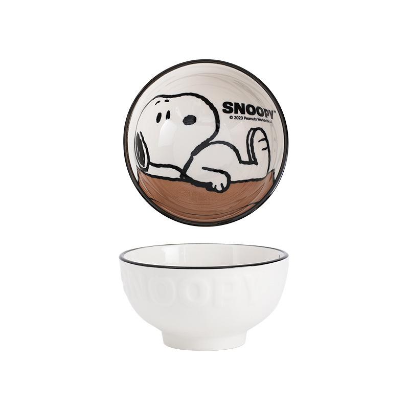 Vaisselle en céramique Snoopy Bol à riz Ensemble personnel Ménage Cadeau d'anniversaire de grande valeur