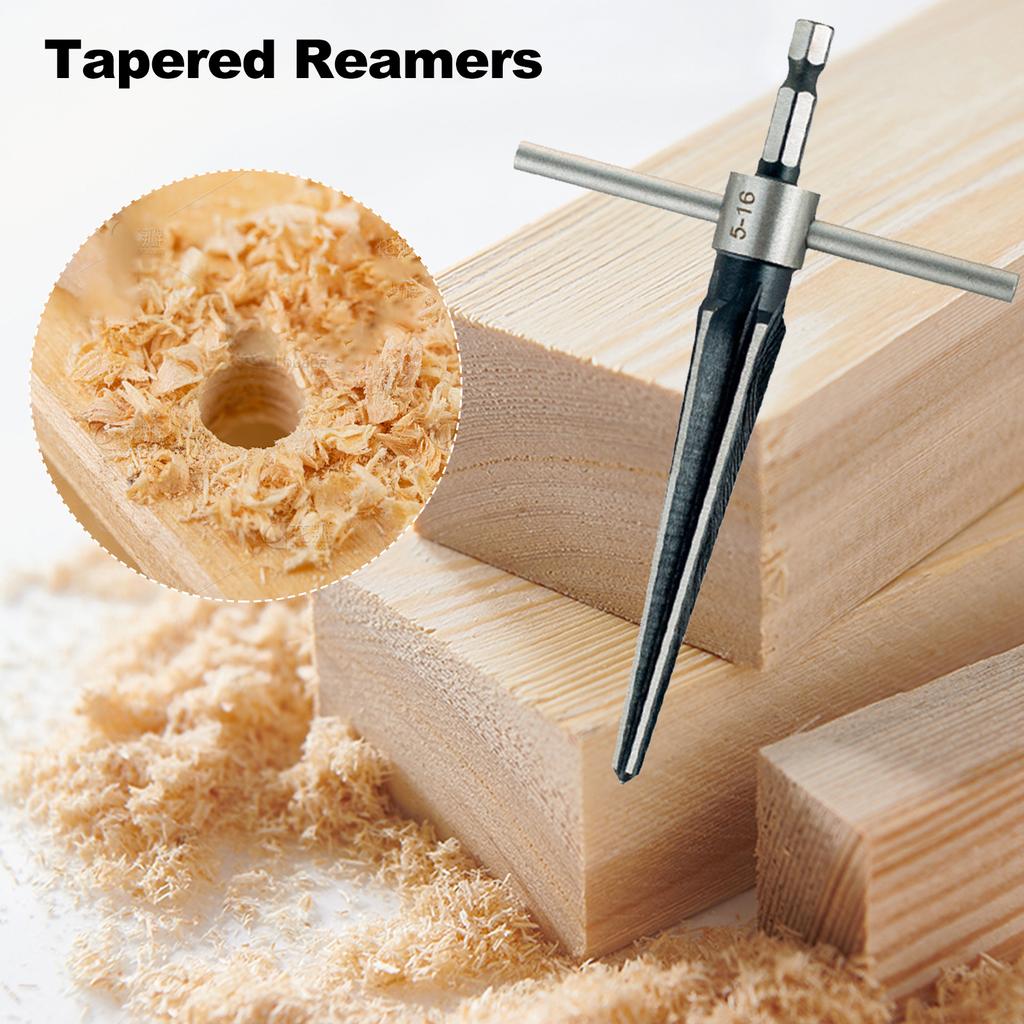 5Pcs Hand Reamer Tool Tapered Reamer Set 3-13mm & 5-16mm Bridge Pin Hole Hand Reamer Tool Detachable T-Handle Tapered Reamer