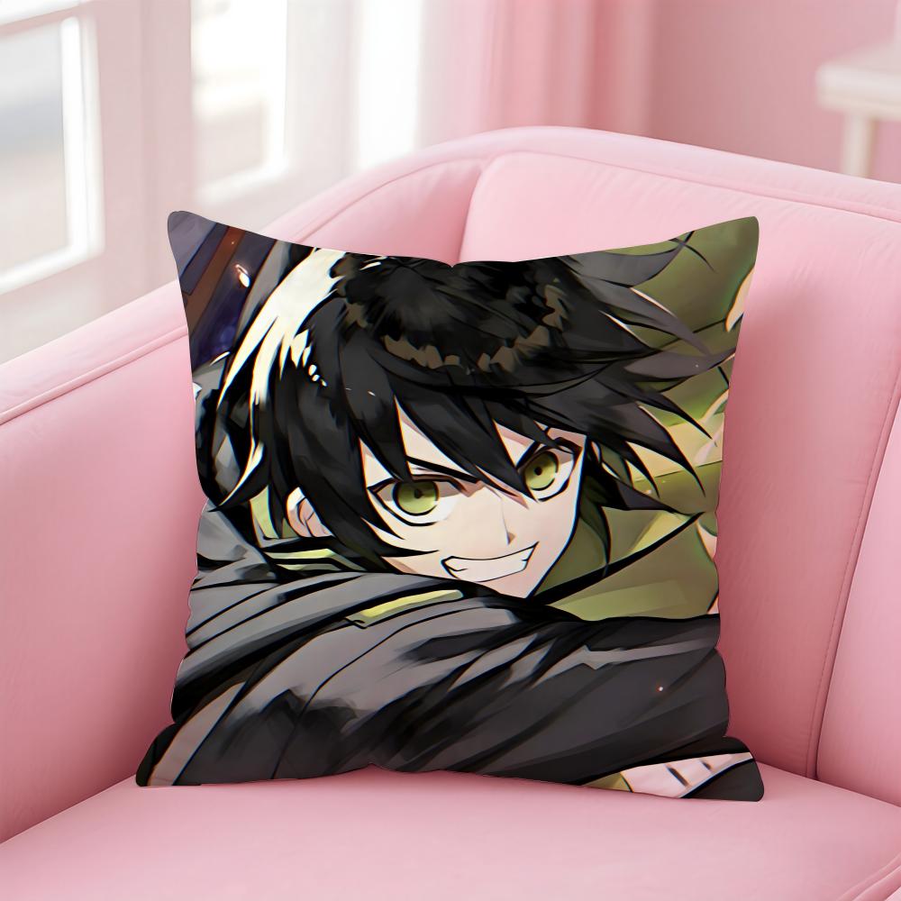 S-Seraph Of The Ends Cushion Cover Comfortable Reversible Pillow Cover Ideal For Car Sofa Bedroom & Beyond