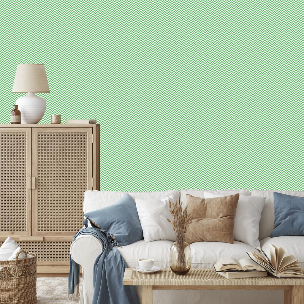 Mint Zigzag Wallpaper for Living Room and Bedroom 50x1000