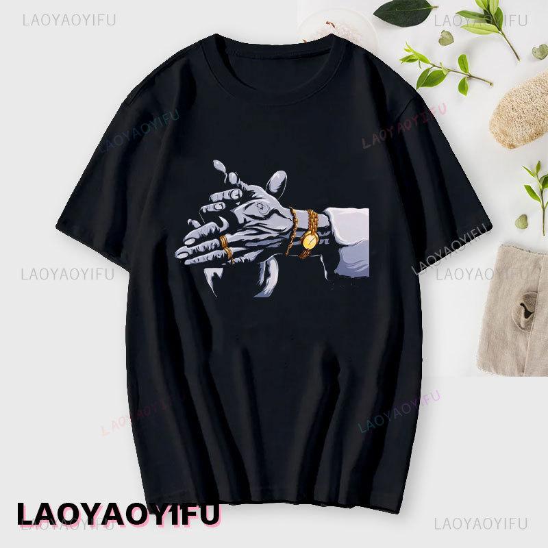 CAMARÓN Graphic Print Tops Stylish Men's T-shirt Fun Novelty Short Sleeved Streetwear Cotton Retro Trend Cool Street T Shirts