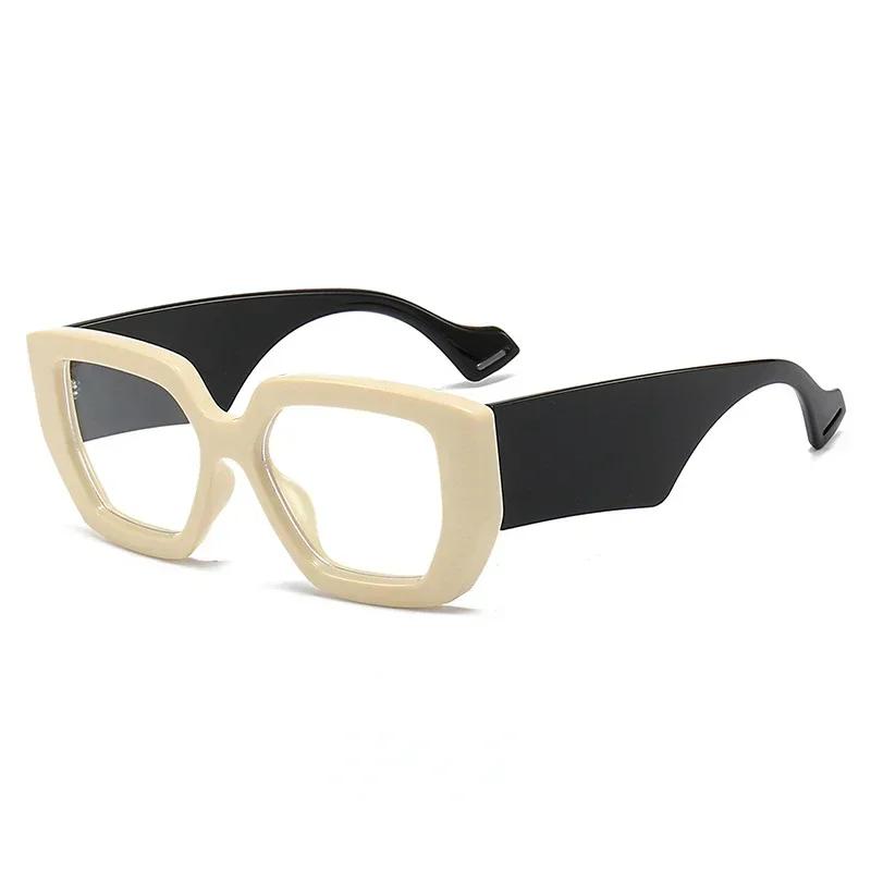 Thick Frame Blue Light Glasses For Women Men Fashion Oversized Square Computer Gaming Eyeglasses With Clear Lens