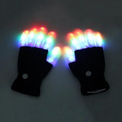 New LED Magical Glowing Gloves Flash Party Fingertip Lighting Light Stripes Creative Glove Outdoors Night Riding Luminous Device