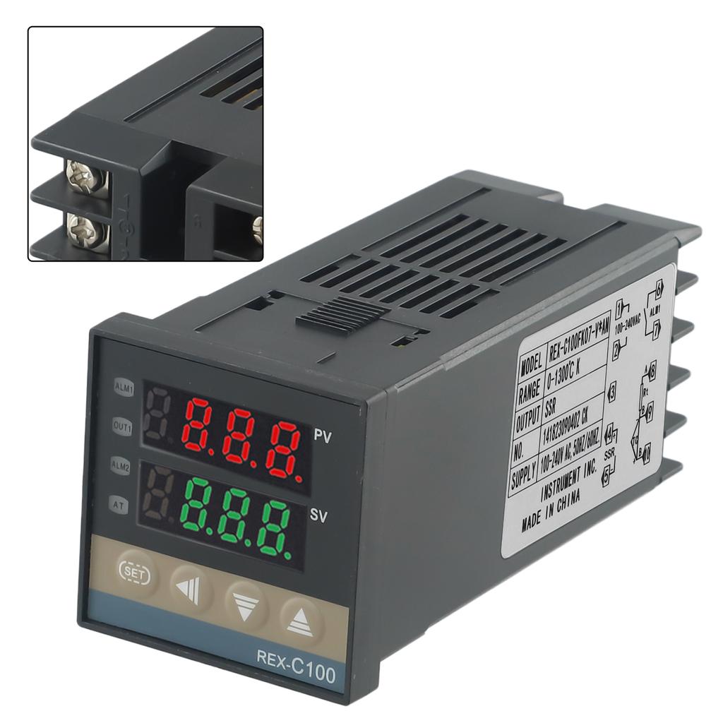 1pc REX-C100 Digital PID Temperature Controller With K Type Probe Sensor For Heating System Accessories