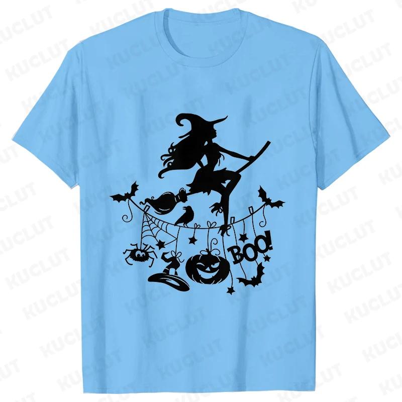 Witch Tee Tops TShirt Women Funny Halloween Print TShirt Spooky Vibes Casual Ladies Tshirt Summer Tshirt Female Tees Camisetas