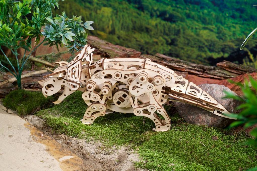 Puzzle 3d drewniane dinozaur triceratops ugears