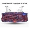 Colorful Breathing Waterproof Gaming Keyboard USB Tri Color Backlit Gaming Keyboard