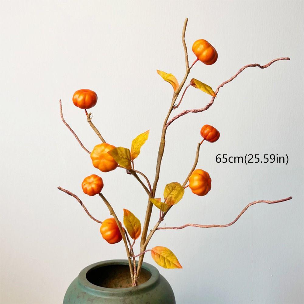 Real Touch Artificial Pumpkin Branches DIY Bouquets Fake Pumpkin Stems  Office Hotel Decor