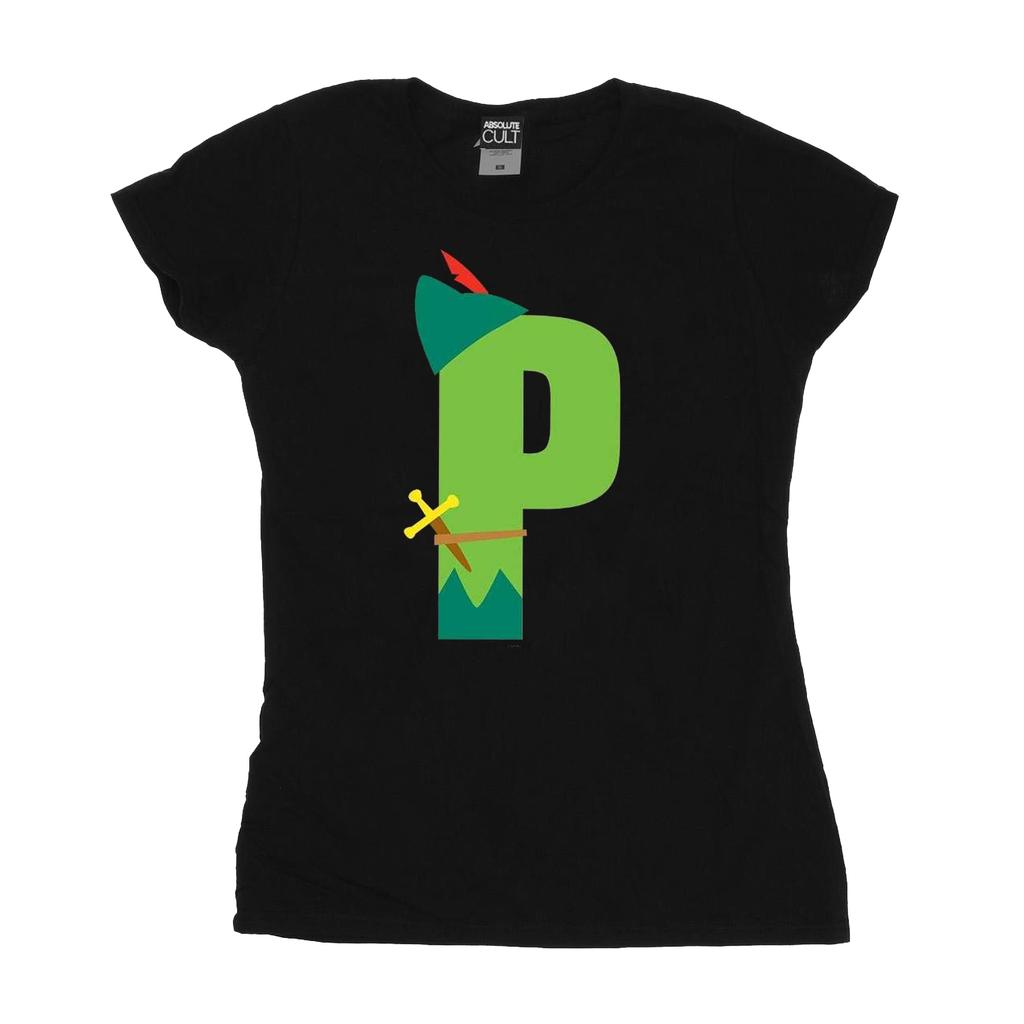 Disney Womens/Ladies Alphabet P Is For Peter Pan Cotton T-Shirt