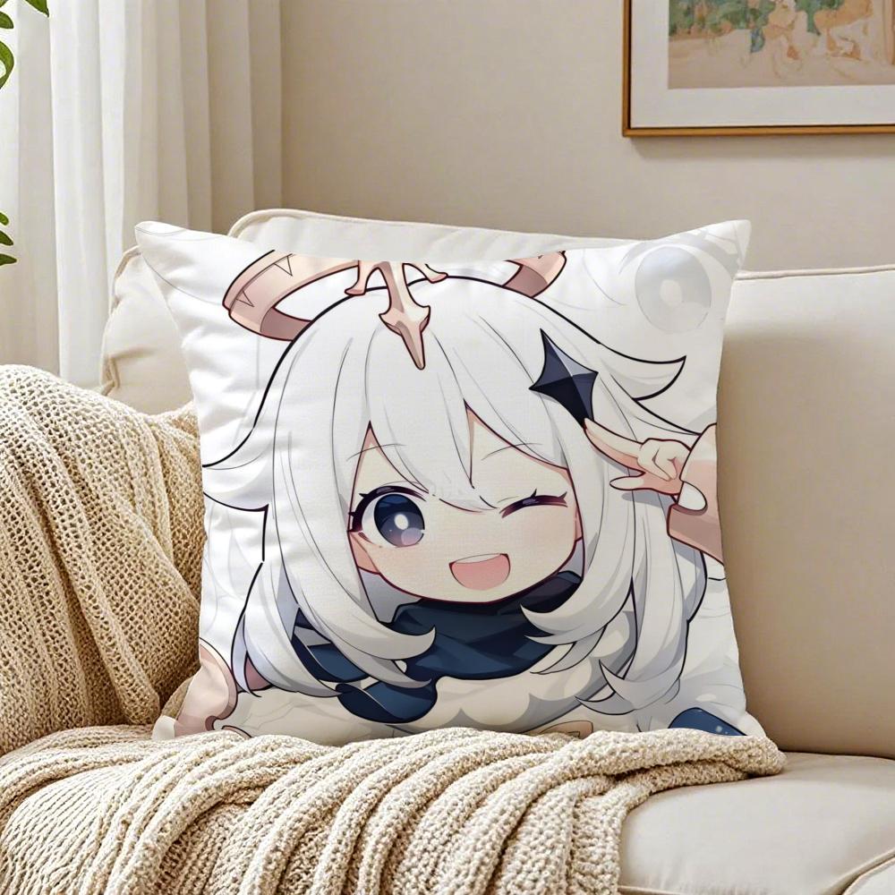 

Cute Popular Game HHonkai IImpact Cushion Cover Linen Pillowcase Soft for Sofa Bed Home Room Decor 30x30cm