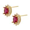 ZHUKOU oval stud earrings for women Multicolor Cubic Zirconia Piercing earrings fashion romantic stud earrings VE734