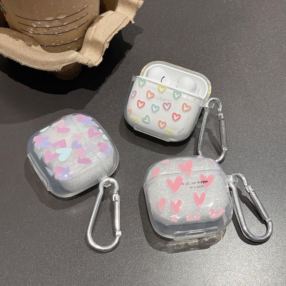 Transparent Earphone Protective Case Bracelet Soft PVC Key Chain Bluetooth Earphone Case Portable for HUAWEI FreeBuds SE2