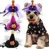 Small Dogs Witch Cap Halloween Pet Lace Hat Photography Outfit for Small Medium Dogs Cosplay Costume Pet Festival Hat
