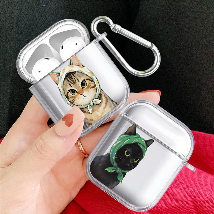 Cartoon Cat Clear Earphone Cases Cover Case For Airpods Pro 2 4 Pro3 Pro2 3 1