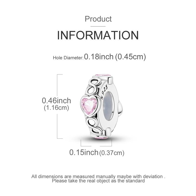 Charm Bead Components Authentic Original Copper Metal Heart Infinity String Bead Components Compatible With Bracelet High Quality Fine Jewelry Women