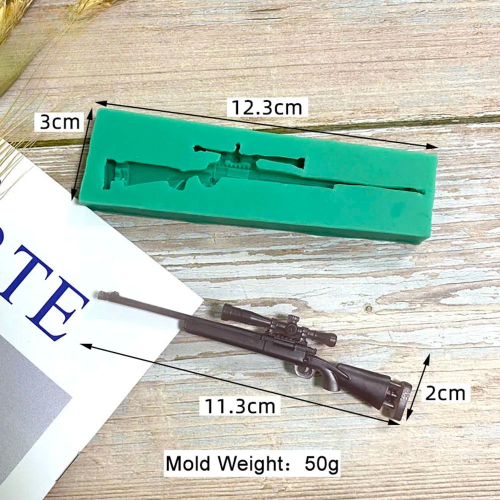 

Силиконовая форма для пистолета, шоколадная помадка, инструменты для украшения торта, DIY, кристалл, эпоксидная смола, форма, пуля для снайперской винтовки, кухня, выпечка