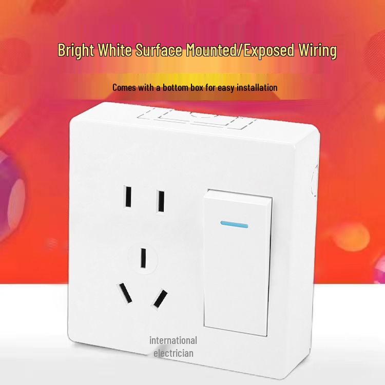 Ultra-Thin Surface-Mounted Single-Pole Switch & Socket Panel for Home Walls