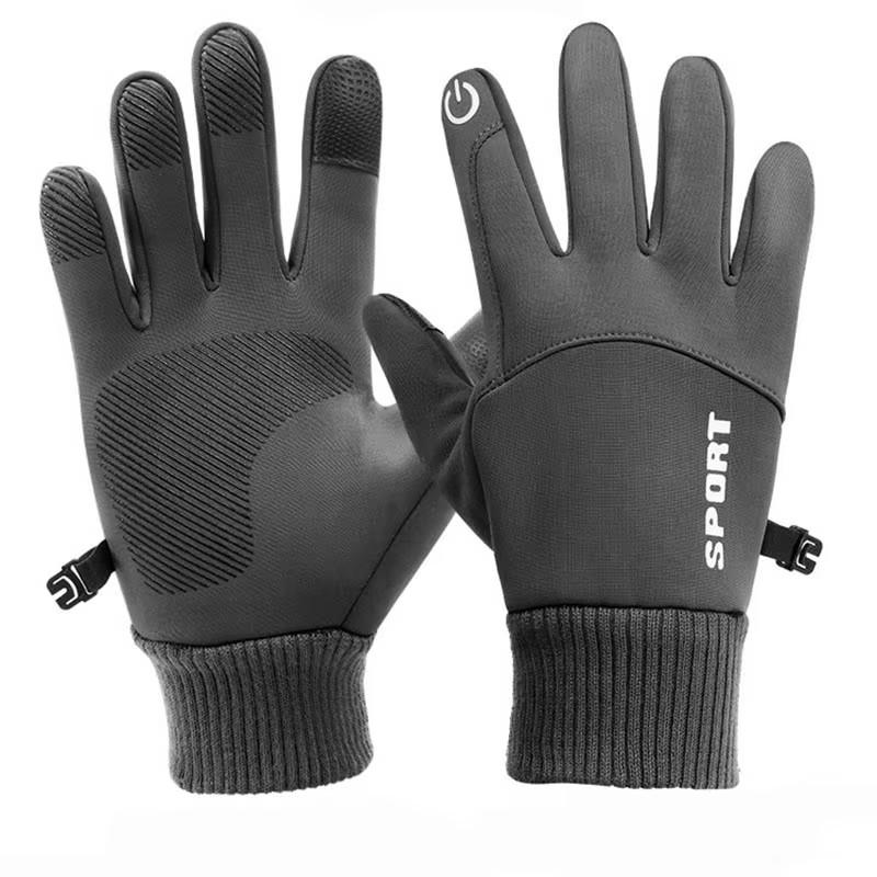Winter Waterproof Men s Gloves Touchscreen Windproof Sports Fishing Driving Motorcycle Ski Non-slip Warm Cycling Women Gloves XXL темно серый