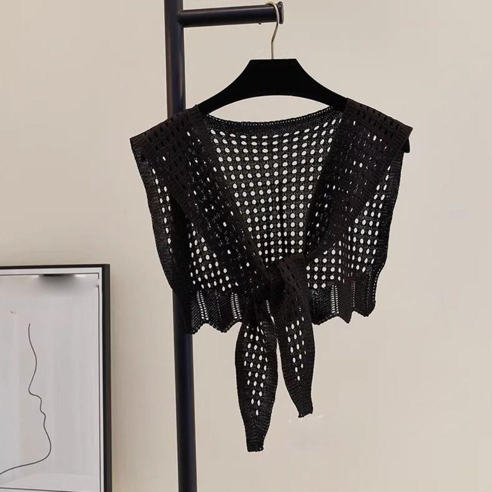 Cape Knitted Shawl White Hip Scarf All-match Fake Collar Women