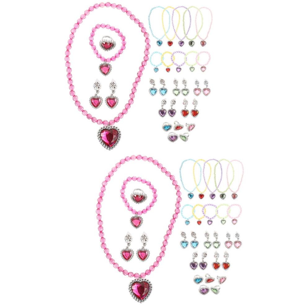 2 Pieces Girls Jewellery Sets For Kids Dress Up Bracelets Necklace