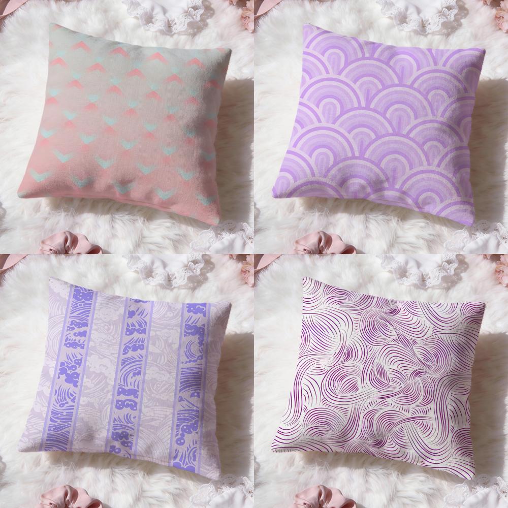 Colorful Geometric Patterns Cushion Cover Premium Comfort Reversible Pillow Cove Two In One Design for Any Room Car Interior
