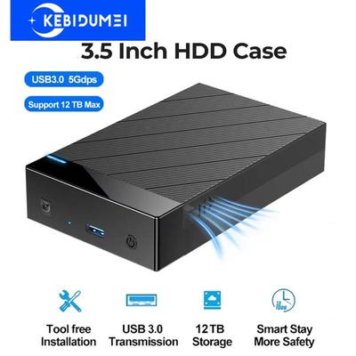 2,5/3,5 Zoll HDD Gehäuse USB 3.0 zu SATA Externes Festplattengehäuse Unterstützt 12TB Festplatte 5Gbps Hochgeschwindigkeitsadapter für PC Lapop
