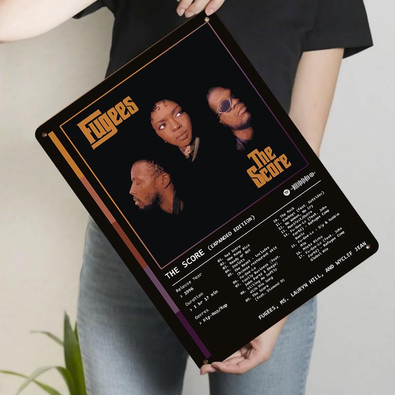

Fugees The Score Album Cover Custom Metal Tin Sign Vintage Music Art Decor for Home Bar Wall Decoration 20x30cm（7.8x11.8inch）