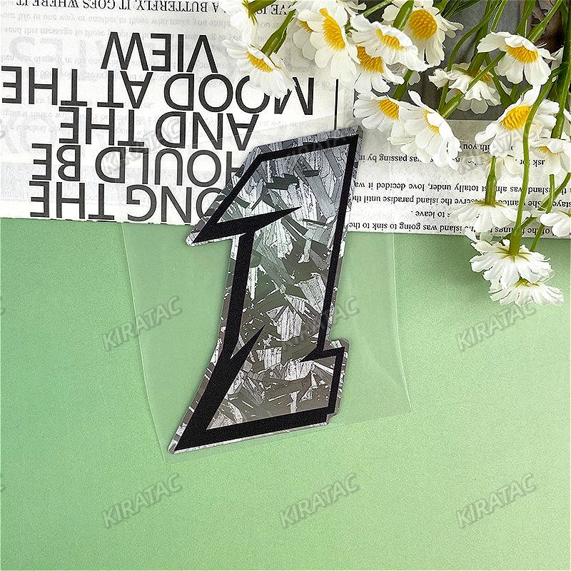 1PC Silver Carbon Fiber Arabic Numbers Motorcycle Stickers Waterproof for Front Fairing Helmet Fuel Tank Bicycle Vinyl Decals