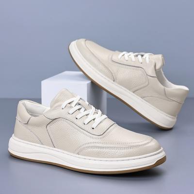 Fashionable Outdoor Oxford Shoes Thick Soled Wear-resistant Men's Leather Casual Shoes Simple Men's Sports Travel Shoes