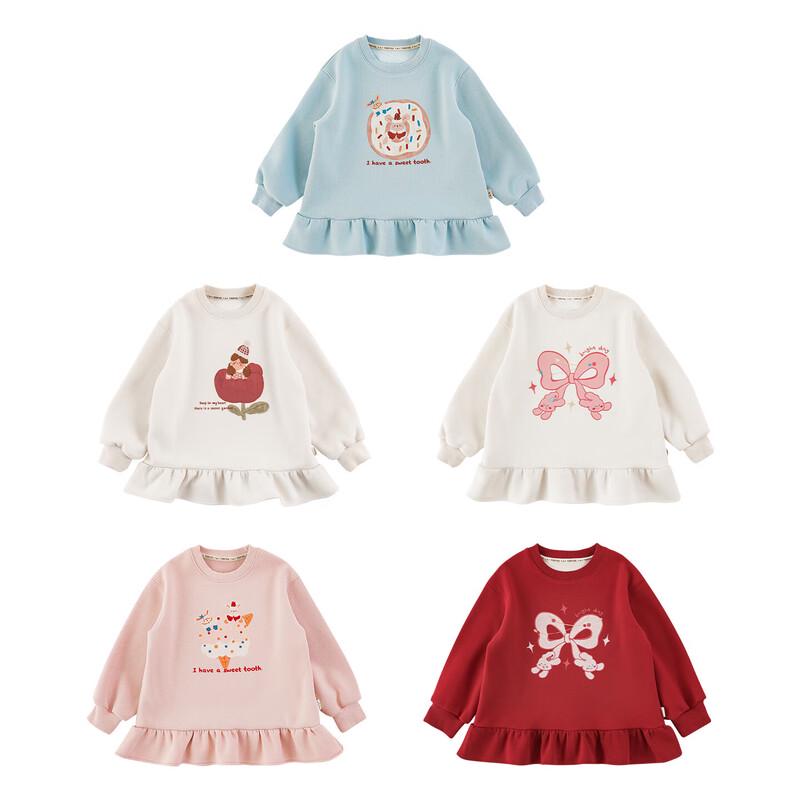 Yoyou Girl's Ruffle Hem Fleece Sweatshirt