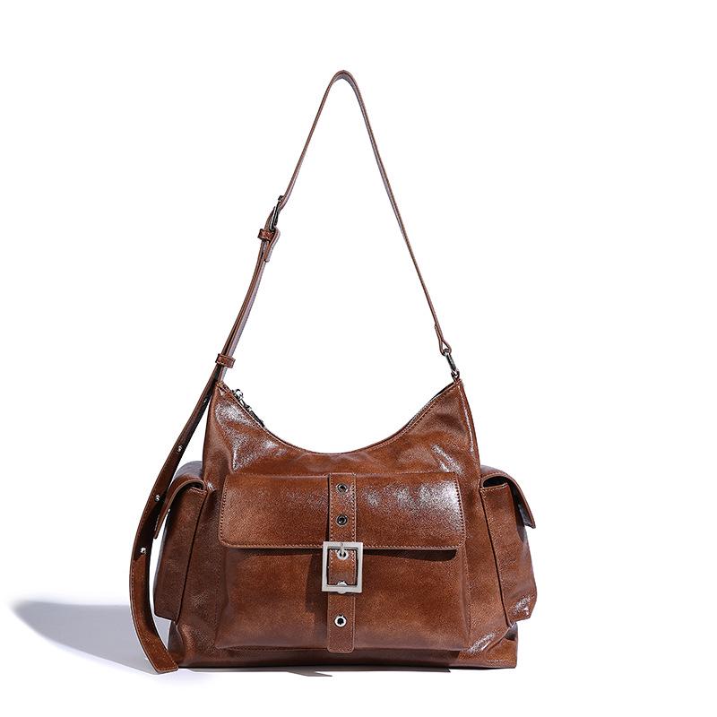 Autumn/Winter 2024 Retro Biker Pocket Bag: High-Capacity, Chic Crossbody for Fashionable Commuters