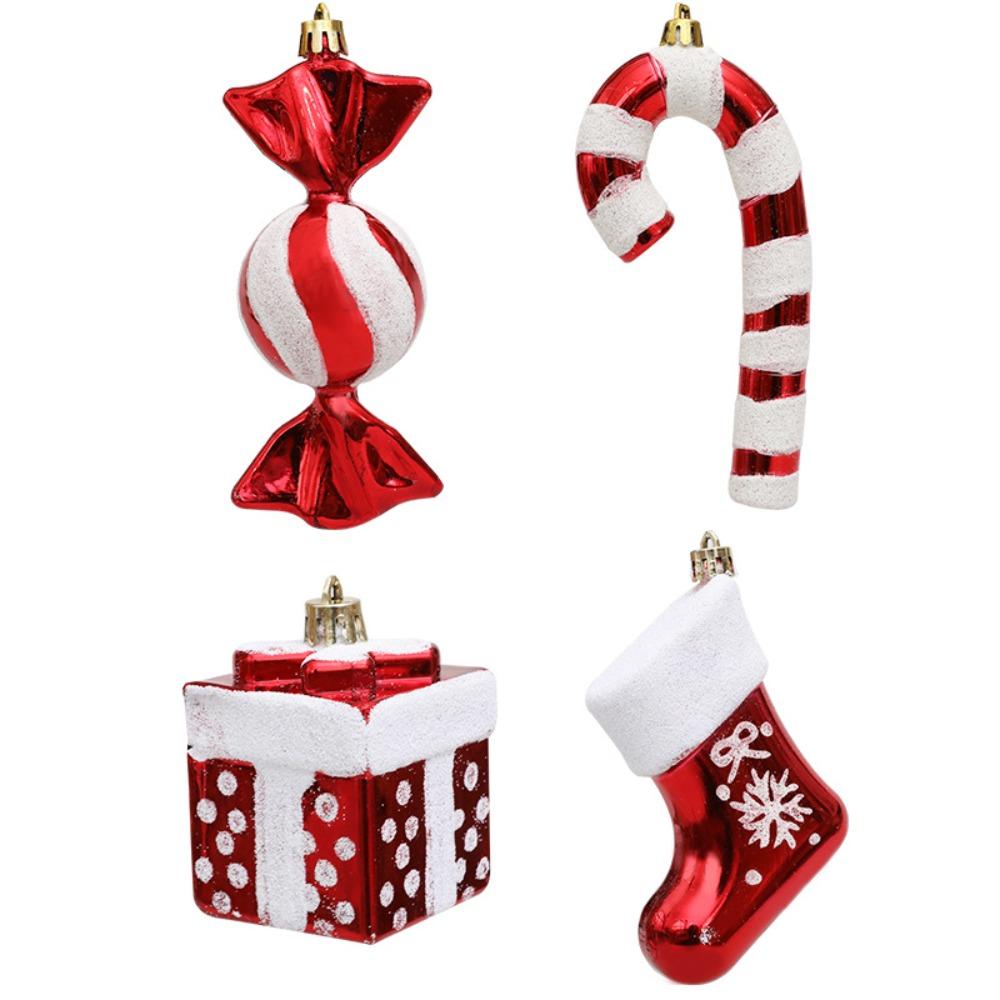 

4Pcs/Box Plastic Christmas Tree Ornament Candy Cane Gift Box Christmas Decorations