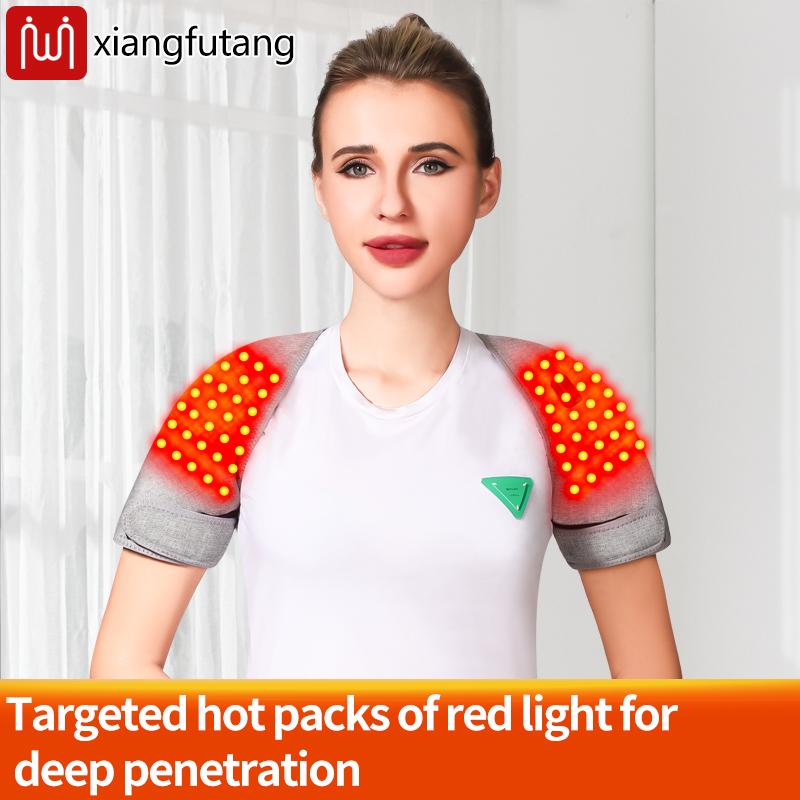 Full Wrap Heated Shoulder Massager with Red Light Therapy for Frozen Shoulder Pain Relief and Improved Circulation